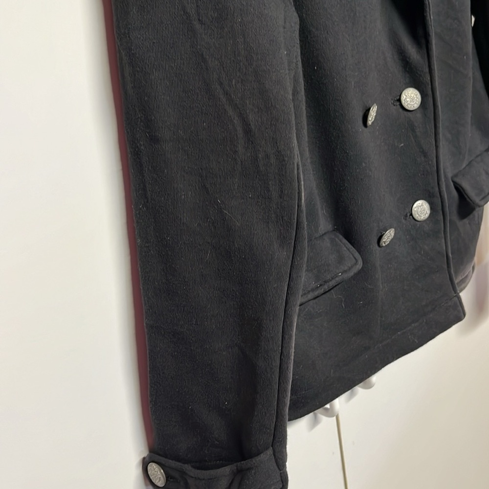 Vintage Gap Double Breasted Black Jacket Military Style XL - Picture 3 of 11